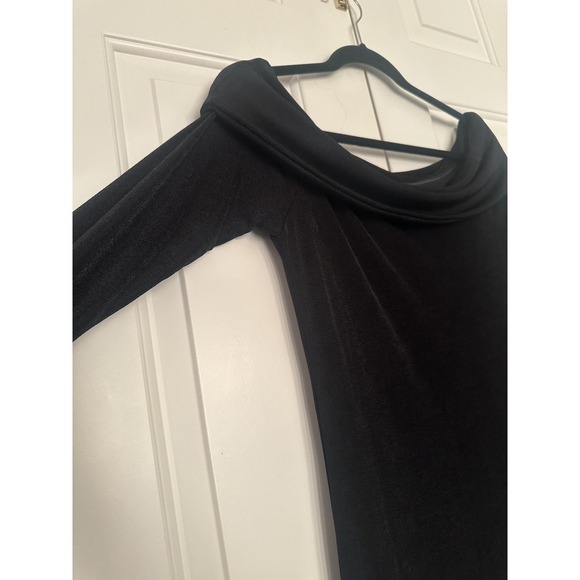 Edikted Dress Womens Large Black Off Shoulder Long Sleeve Maxi Bodycon S14961 - Picture 4 of 16